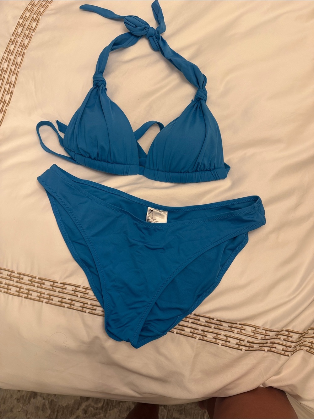 H&M Blue Halter Triangle Bikini Set